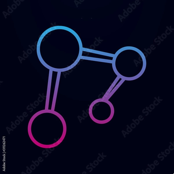 Fototapeta Molecules nolan icon. Simple thin line, outline vector of sciense icons for ui and ux, website or mobile application