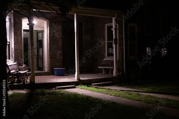 Obraz porch lit up at night