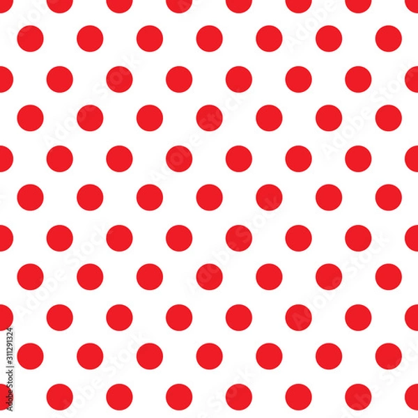 Obraz Seamless red polka dot pattern background