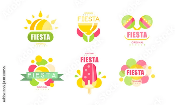 Fototapeta Fiesta Logo and Labels Original Design Vector Set