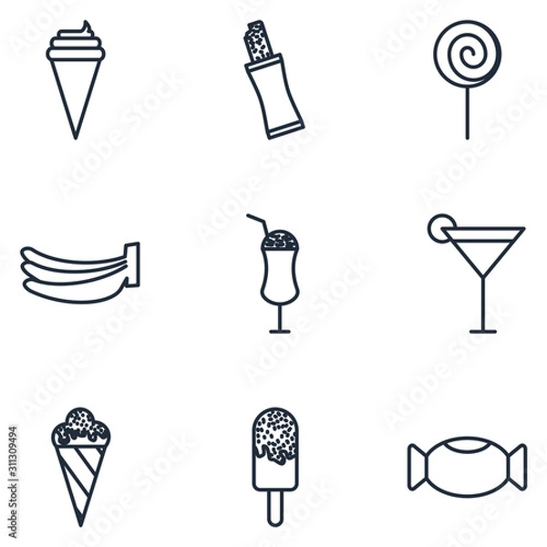 Fototapeta desert Set icon template color editable. desert pack symbol vector sign isolated on white background illustration for graphic and web design.