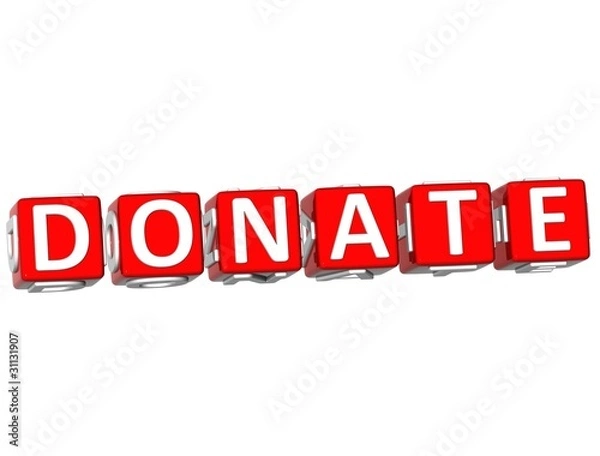 Fototapeta Donate Cube text