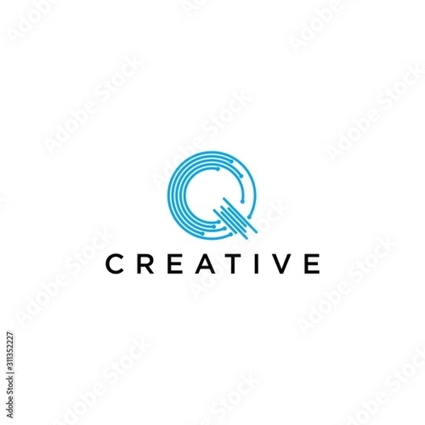 Fototapeta Q logo simple premium