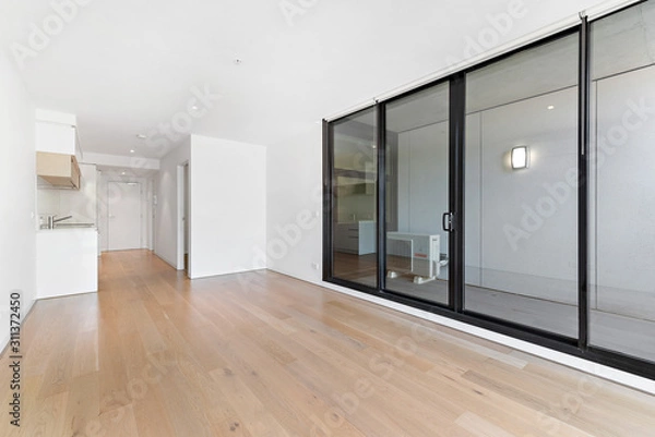 Fototapeta Empty and unfurnished brand new apartment