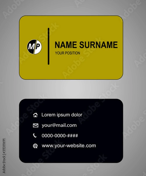 Obraz Business card design vector simple identity