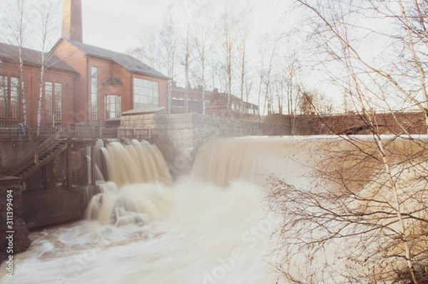 Obraz hydroelectric power station dam on the river