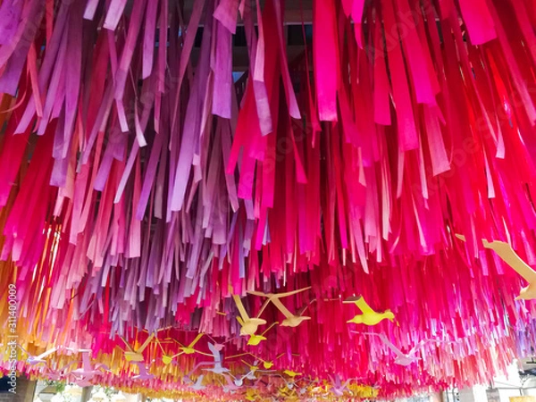 Fototapeta decoration multi color hanging paper on ceiling