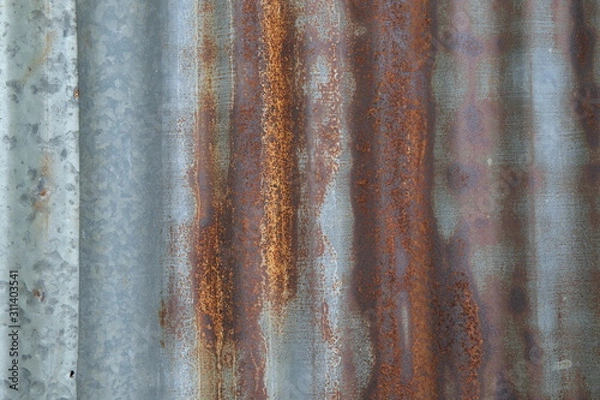 Obraz old vintage grunge rusty zinc wall surface pattern background 