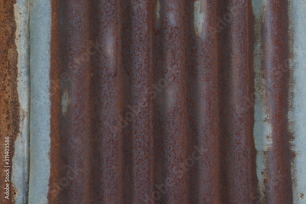 Obraz old vintage grunge rusty zinc wall surface pattern background 