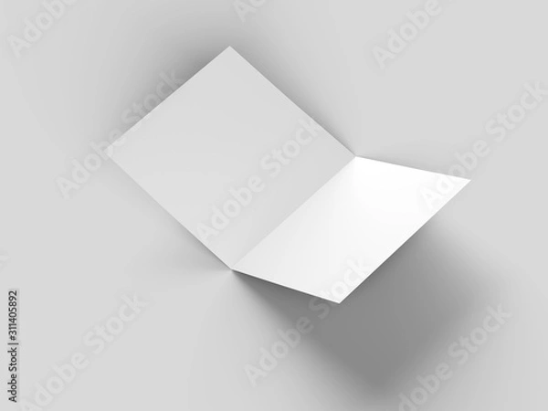 Fototapeta Brochure in square format folded to two - mockup. 3d illustration