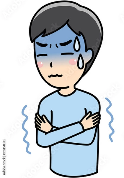 Fototapeta 悪寒・寒気がする男性