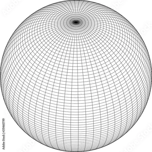Fototapeta Wireframe sphere globe vector on white background