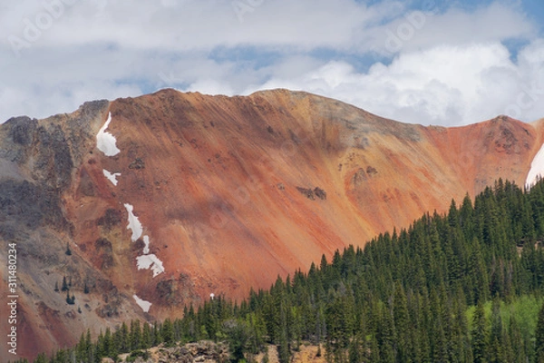 Fototapeta Red Mountain from Red Mountain Pass in Colorado's Million Dollar Highway between Silverton and Ouray.
