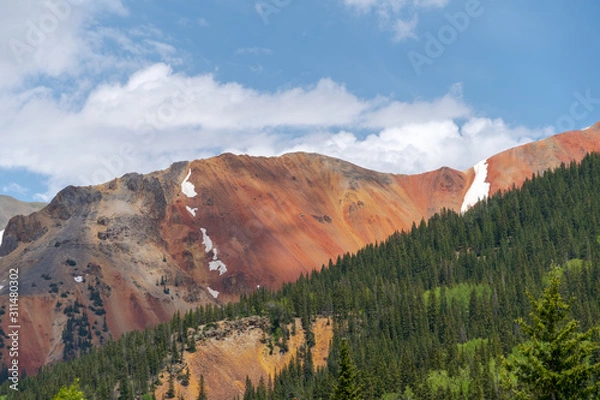 Fototapeta Red Mountain from Red Mountain Pass in Colorado's Million Dollar Highway between Silverton and Ouray.
