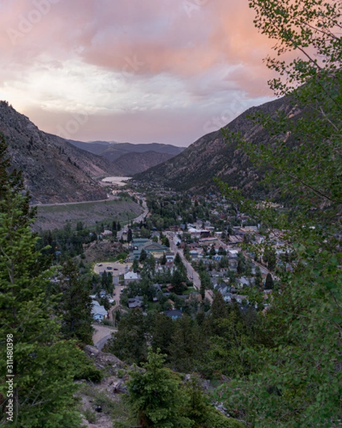 Fototapeta Georgetown colorado from an overlook in Guanella Pass road