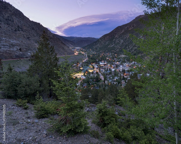 Fototapeta Georgetown colorado from an overlook in Guanella Pass road