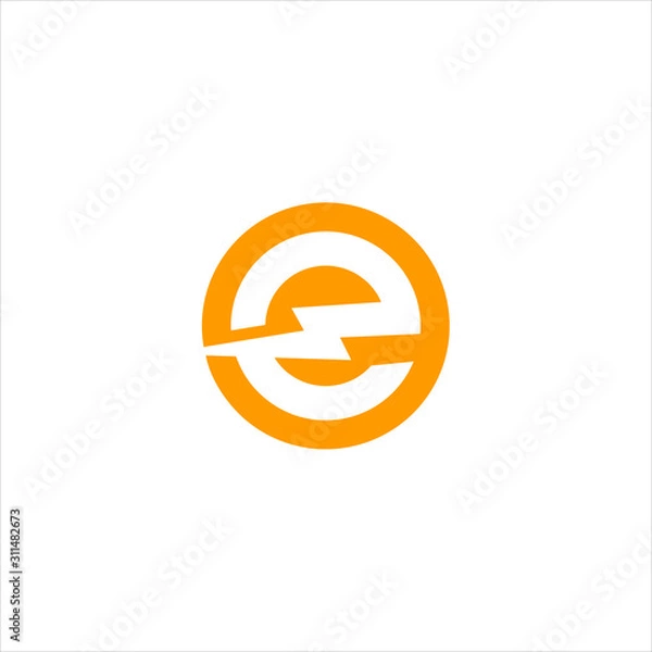 Obraz electric letter e logo design