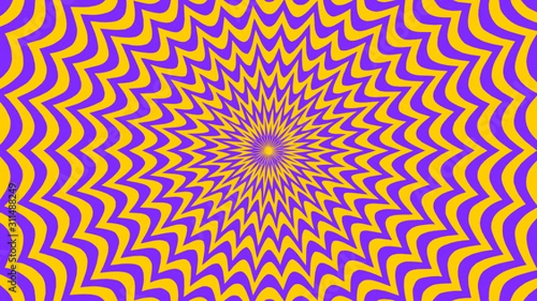 Obraz Vector - yellow and violet abstract sun background.Bursting pattern.illusion. 