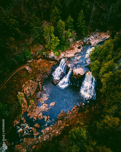 Obraz Black Waterfalls - Aerial