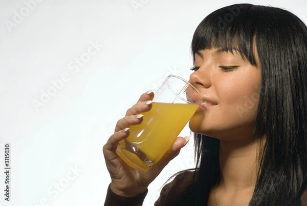 Obraz the girl drinks juice