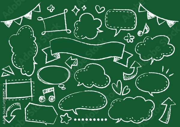 Obraz 黒板アート風かわいい吹き出しセット