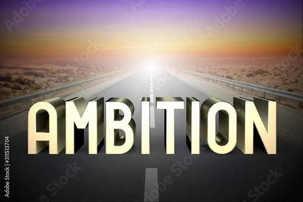Fototapeta Ambition concept, road - 3D rendering