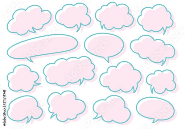 Obraz パステル調吹き出しセット