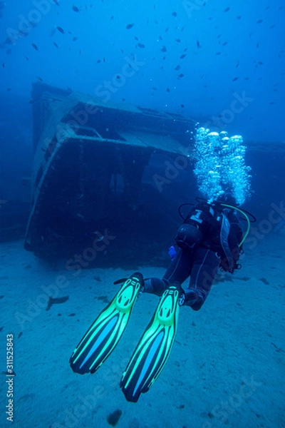 Obraz Plongeur épave