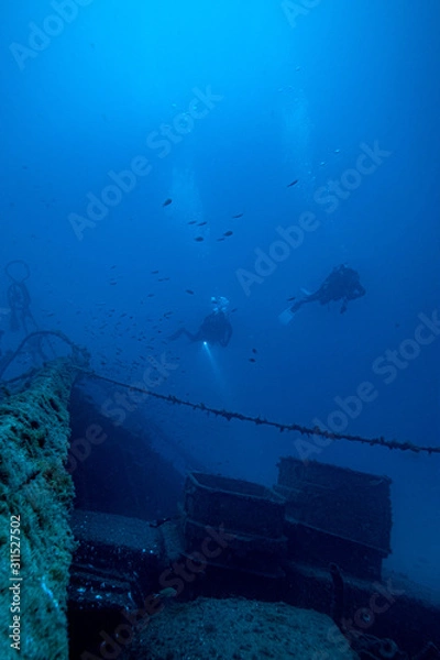 Obraz Plongeurs épave