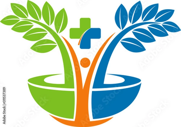 Obraz green herbal logo