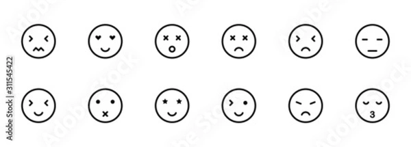 Fototapeta set of different emotion face