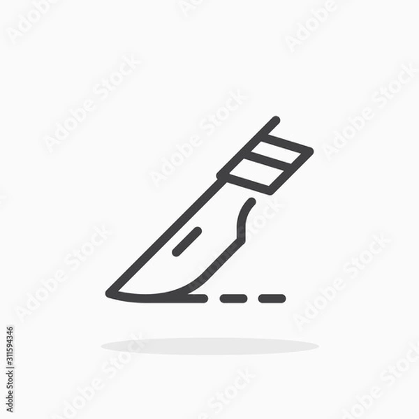 Obraz Scalpel icon in line style. Editable stroke.