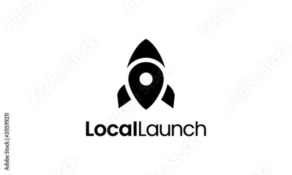 Fototapeta local launch rocket logo design template