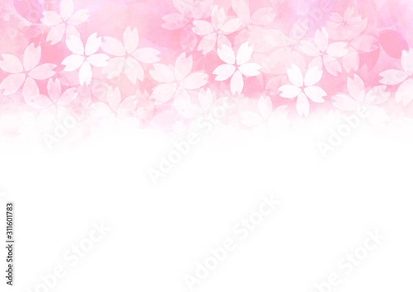 Fototapeta 桜　春　水彩イラスト