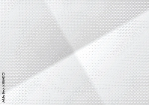 Fototapeta Abstract halftone dotted background. Transparency grunge rectangle pattern, square, shadow.  Gray modern optical pop art texture for posters, site, business card, cover, label mock-up, vintage sticker