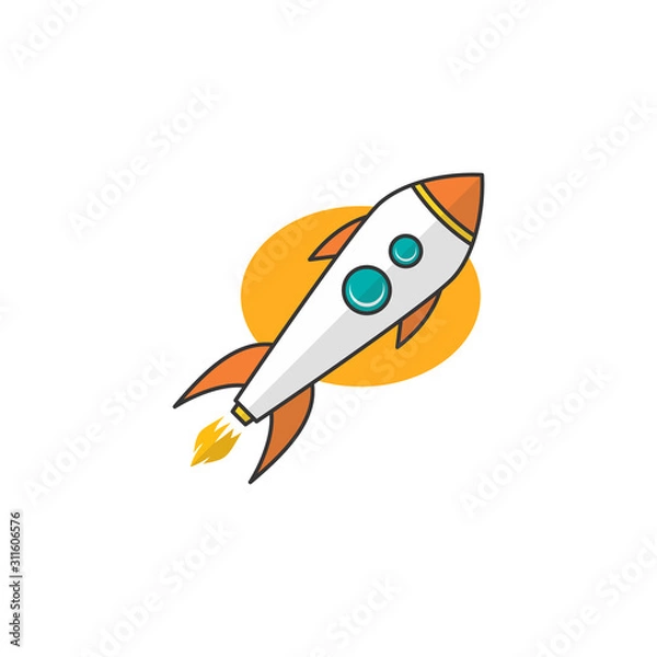 Fototapeta rocket ship launch space travel theme vector