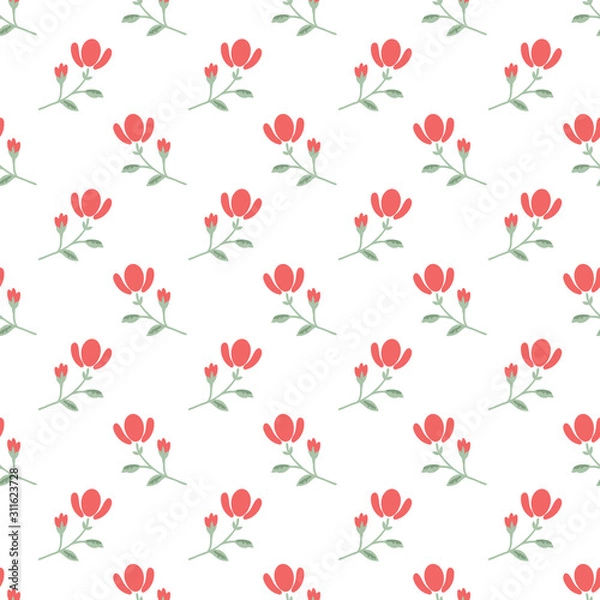 Fototapeta Seamless floral pattern