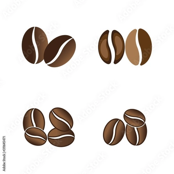 Fototapeta coffee beans template vector icon illustration