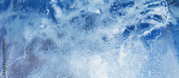 Fototapeta Ice background. The frozen texture of the water