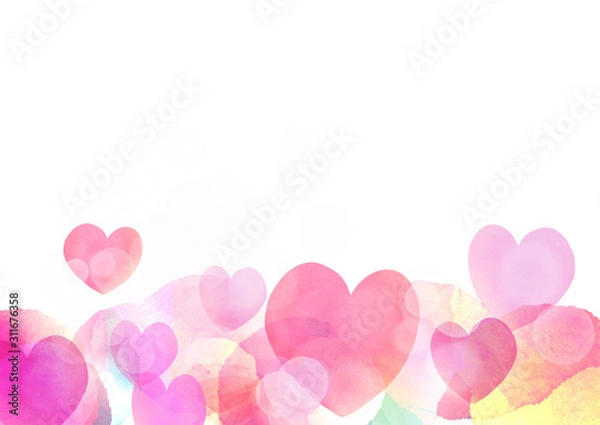 Fototapeta ハート　バレンタイン　背景イラスト