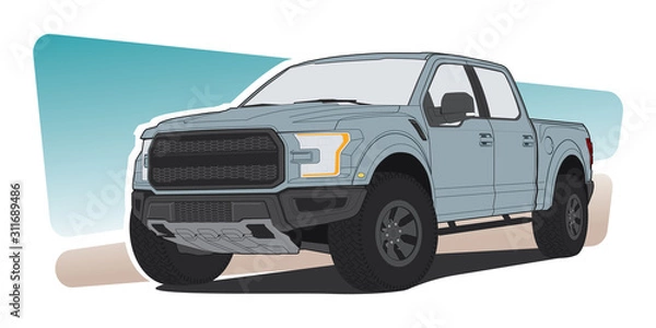 Fototapeta Samochód dostawczy, auto na białym tle