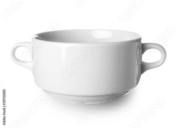 Obraz Empty ceramic pot on white background