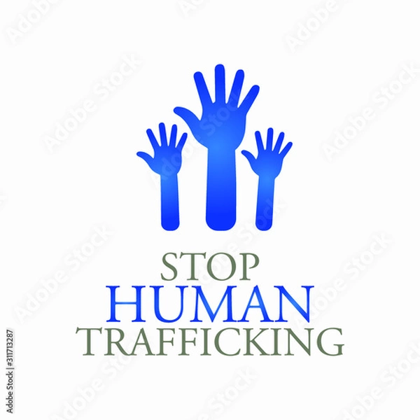 Fototapeta vector Illustration on the theme of National slavery and human trafficking prevention month of January.
