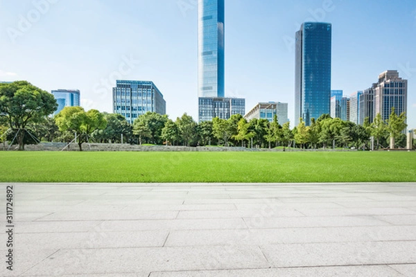 Fototapeta park in lujiazui financial center, Shanghai, China