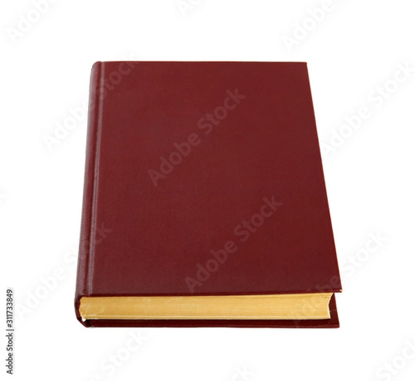 Fototapeta Closed color hardcover book isolated on white