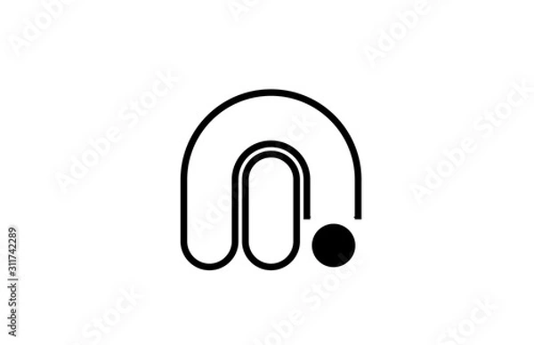 Obraz alphabet letter m logo icon design template elements line in black and white for business with dot