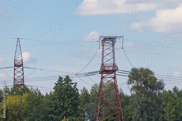 Obraz High-voltage power line, steel engineering structure
