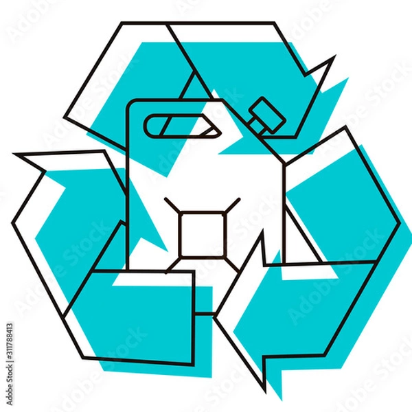 Fototapeta Fuel recycling icon. Design element. Vector illustration. Icon with shadow isolated on white background.
