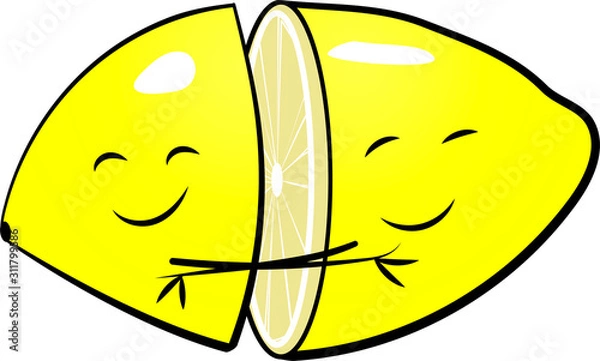 Fototapeta cute vector lemon cuddles