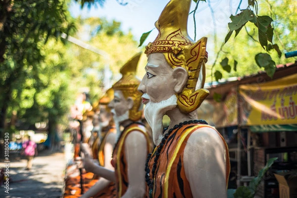Fototapeta A beautiful view of Wat Muang temple in Ang Thong, Thailand.